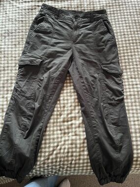 Denver Hayes Black Cargo Pants with Elastic Ankles